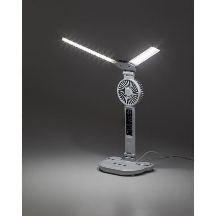 Rabalux - Lampe de bureau LED à intensité variable avec ventilateur et écran LED/7W/5V 3000/4000/6500K