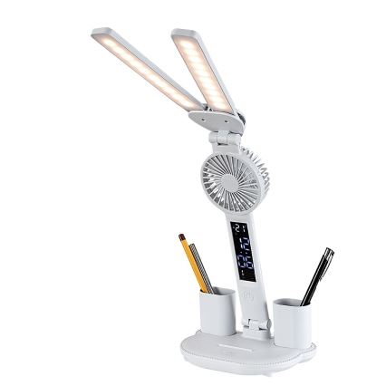 Rabalux - Lampe de bureau LED à intensité variable avec ventilateur et écran LED/7W/5V 3000/4000/6500K