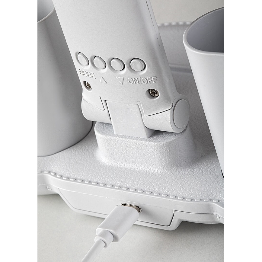 Rabalux - Lampe de bureau LED à intensité variable avec ventilateur et écran LED/7W/5V 3000/4000/6500K