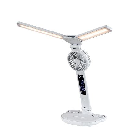 Rabalux - Lampe de bureau LED à intensité variable avec ventilateur et écran LED/7W/5V 3000/4000/6500K