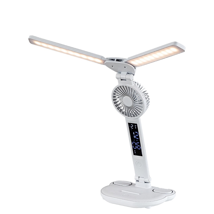 Rabalux - Lampe de bureau LED à intensité variable avec ventilateur et écran LED/7W/5V 3000/4000/6500K