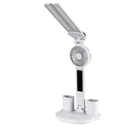 Rabalux - Lampe de bureau LED à intensité variable avec ventilateur et écran LED/7W/5V 3000/4000/6500K