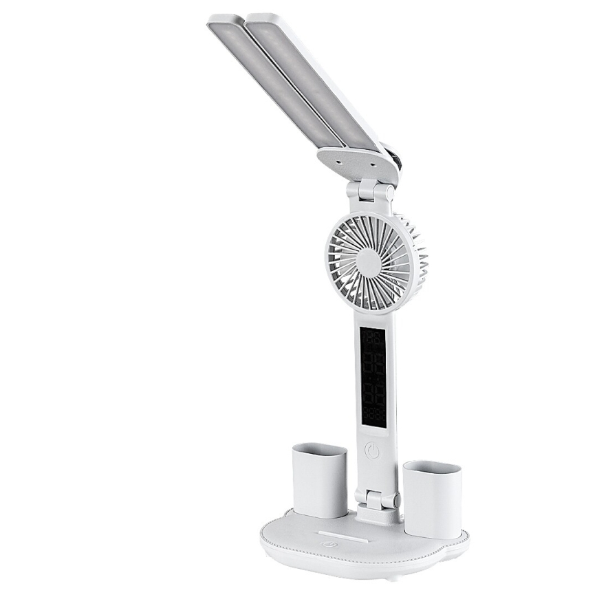 Rabalux - Lampe de bureau LED à intensité variable avec ventilateur et écran LED/7W/5V 3000/4000/6500K
