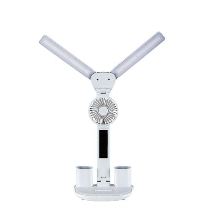 Rabalux - Lampe de bureau LED à intensité variable avec ventilateur et écran LED/7W/5V 3000/4000/6500K