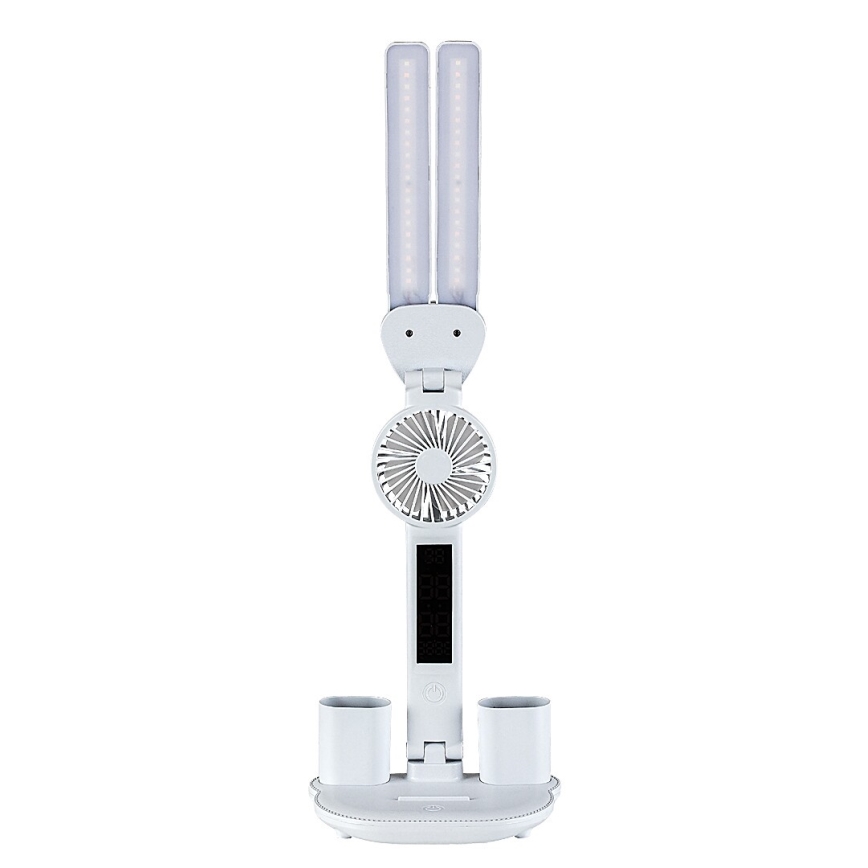 Rabalux - Lampe de bureau LED à intensité variable avec ventilateur et écran LED/7W/5V 3000/4000/6500K