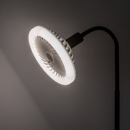 Rabalux - Lampadaire LED dimmable avec ventilateur 1xE27/16W/230V 3000-6500K + télécommande