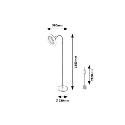 Rabalux - Lampadaire LED dimmable avec ventilateur Ø 30 cm 1xE27/16W/230V 3000–6500K + télécommande