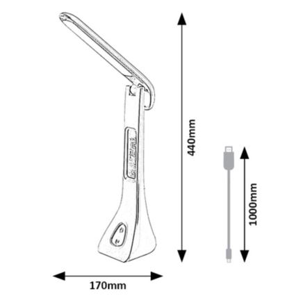 Rabalux - Lampe de table à intensité variable avec écran LED/7W/5V 4000K blanc