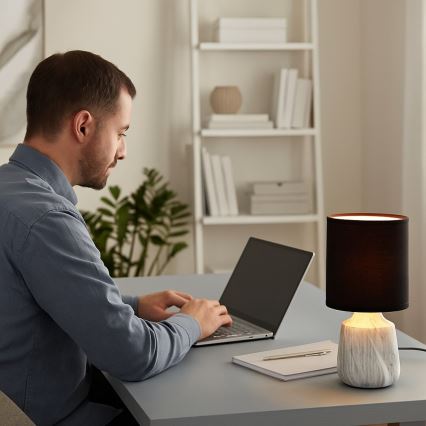 Rabalux - Lampe de table 1xE14/40W/230V, noire, décor marbre
