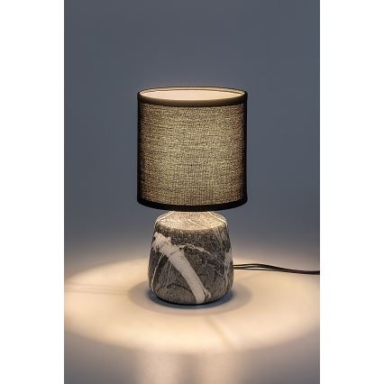 Rabalux - Lampe de table 1xE14/40W/230V, noire, décor marbre