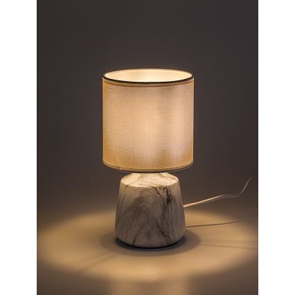 Rabalux - Lampe de table 1xE14/40W/230V blanche/effet marbre