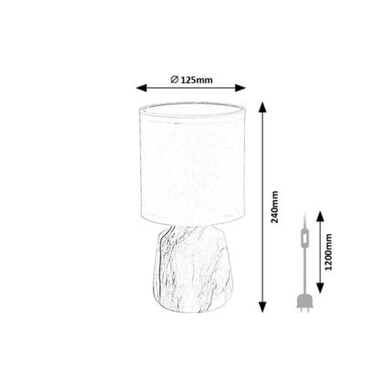 Rabalux - Lampe de table 1xE14/40W/230V blanche/effet marbre