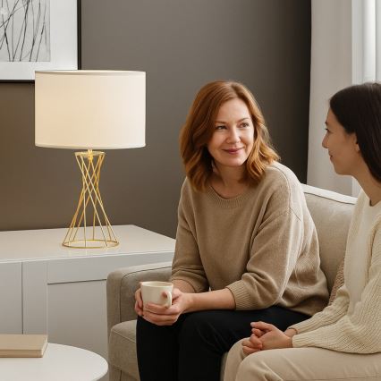 Rabalux - Lampe de table 1xE27/40W/230V dorée/blanche