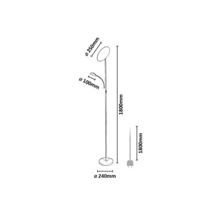 Rabalux - Lampadaire LED à intensité variable LED/23W/230V 3000/4200/6500 noir