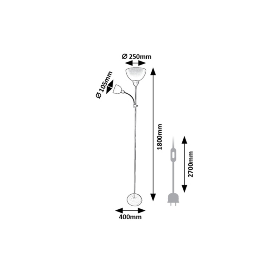 Rabalux - Lampadaire 1xE27/60W/230V + 1xE14/25W vert