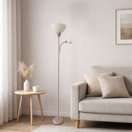 Rabalux - Lampadaire 1xE27/60W/230V + 1xE14/25W beige