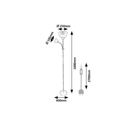 Rabalux - Lampadaire 1xE27/60W/230V + 1xE14/25W beige