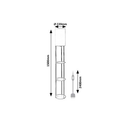 Rabalux - Lampadaire sur pied avec étagères 1xE27/40W/230V beige