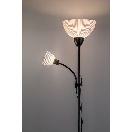 Rabalux - Lampadaire 1xE27/60W/230V + 1xE14/25W noir