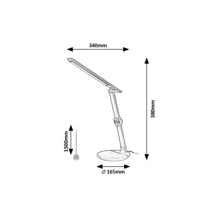 Rabalux - Lampe de table tactile à intensité variable avec un écran LED/9W/230V 3000/4000/6500K