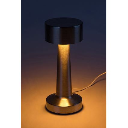 Rabalux - Lampe de table tactile rechargeable LED/2,7W/5V 1200mAh 3000/4000/6000K chrome mat