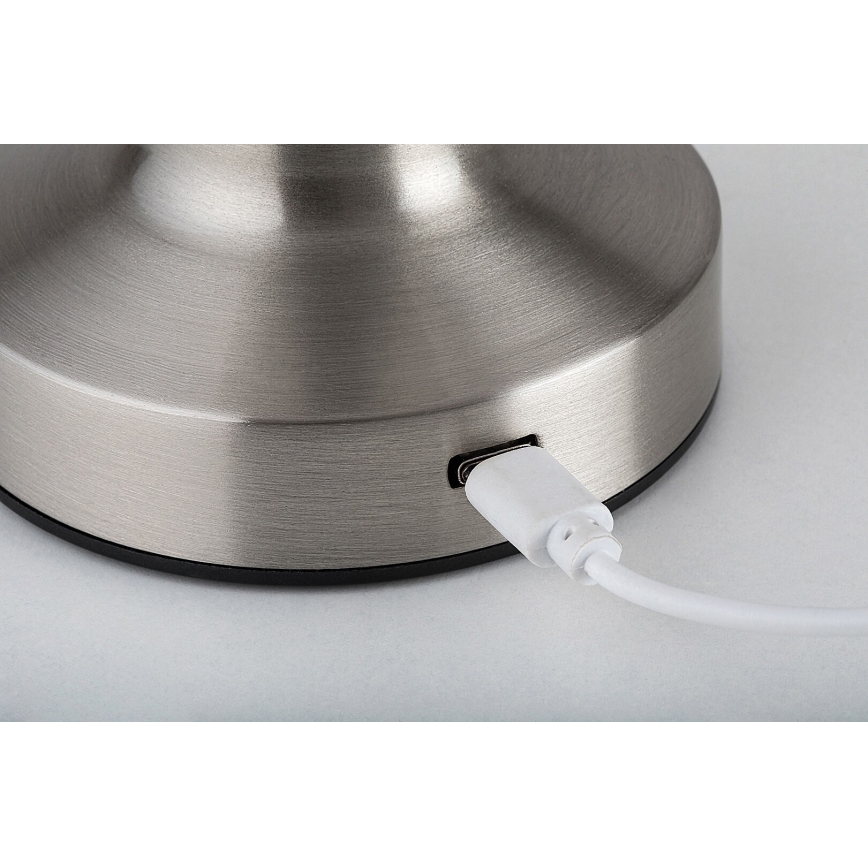 Rabalux - Lampe de table tactile rechargeable LED/2,7W/5V 1200mAh 3000/4000/6000K chrome mat