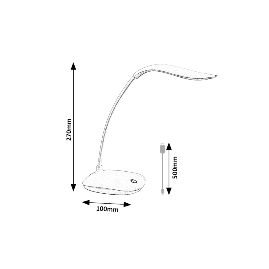 Rabalux - Lampe de table flexible à intensité variable LED/2W/5V blanc