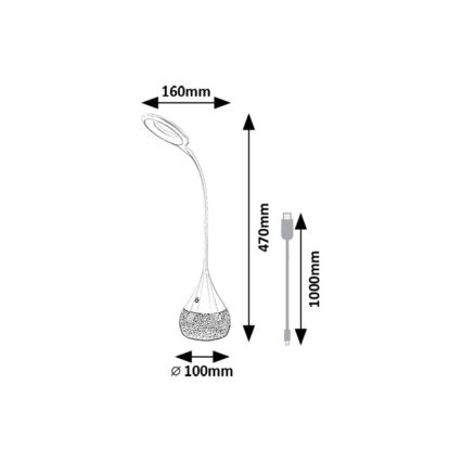 Rabalux - Lampe de table RGB à intensité variable LED/4W/230V blanc