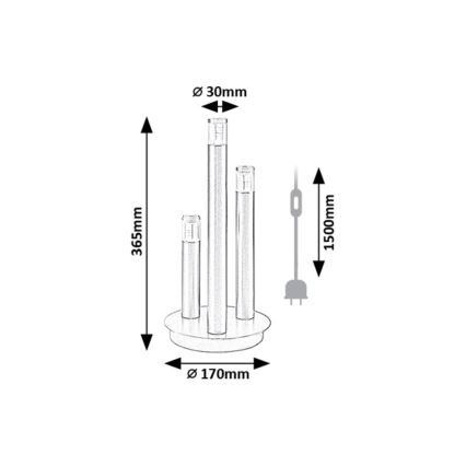 Rabalux - Lampe de table 3xG9/5W/230V noir
