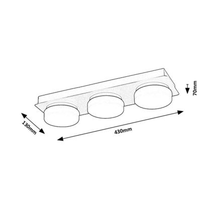 Rabalux - Plafonnier LED salle de bain 3xLED/6W/230V IP44 noir