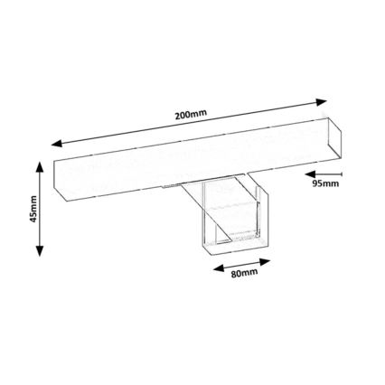Rabalux - Éclairage LED pour miroir de salle de bains, 4 W, 230 V, IP44, 20 cm, noir