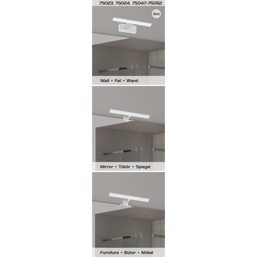 Rabalux - Éclairage de miroir LED/6W/230V IP44 40 cm noir