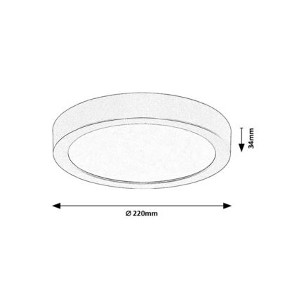Rabalux - Plafonnier LED pour salle de bains, 24 W (230 V), Ø 22 cm, IP44, blanc