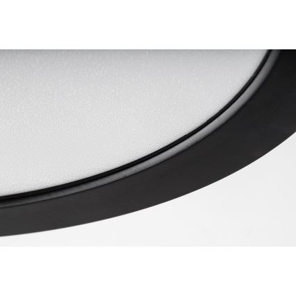 Rabalux - Plafonnier LED pour salle de bains, 24 W, 230 V, Ø 22 cm, IP44, noir