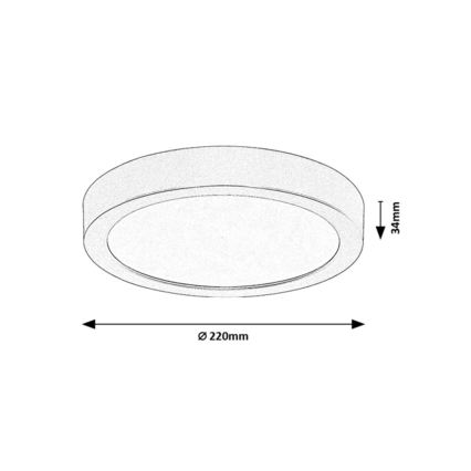 Rabalux - Plafonnier LED pour salle de bains LED/24 W/230 V Ø 22 cm IP44 doré