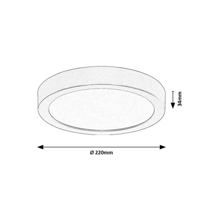 Rabalux - Plafonnier LED pour salle de bains LED/24 W/230 V Ø 22 cm IP44 doré