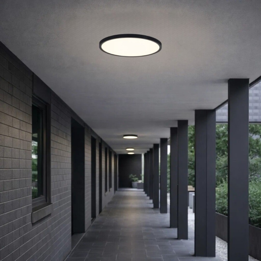 Rabalux - Plafonnier LED pour salle de bains, 18W/230V, 3000/4000/6000 K, Ø 29 cm, IP44, noir