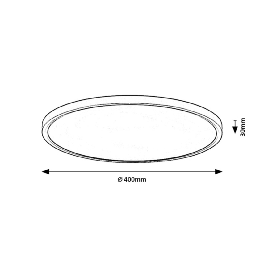 Rabalux - Plafonnier LED pour salle de bains LED/24W/230V 3000/4000/6000K Ø 40 cm IP44 noir