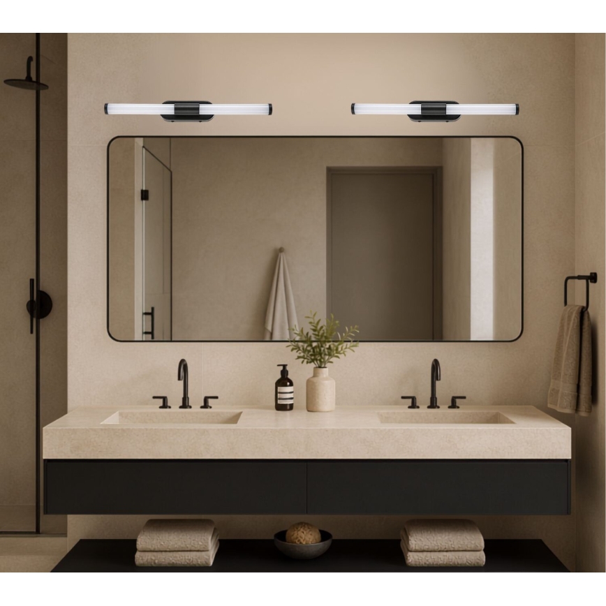 Rabalux - Éclairage LED pour miroir de salle de bains, 6W, 230V, IP44, 40 cm, noir