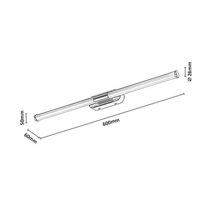 Rabalux - Éclairage miroir pour salle de bains à LED 8 W 230 V IP44 60 cm noir