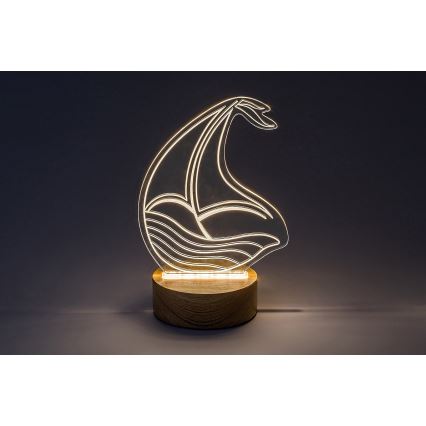 Rabalux - Lampe de table enfant LED/2W/5V 3000K bateau hêtre