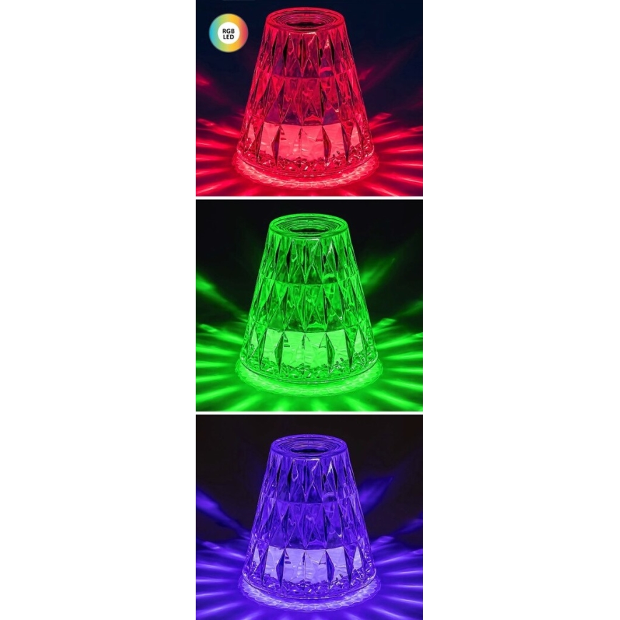 Rabalux - Lampe de table RGB à intensité variable rechargeable LED/2W/5V 3000K