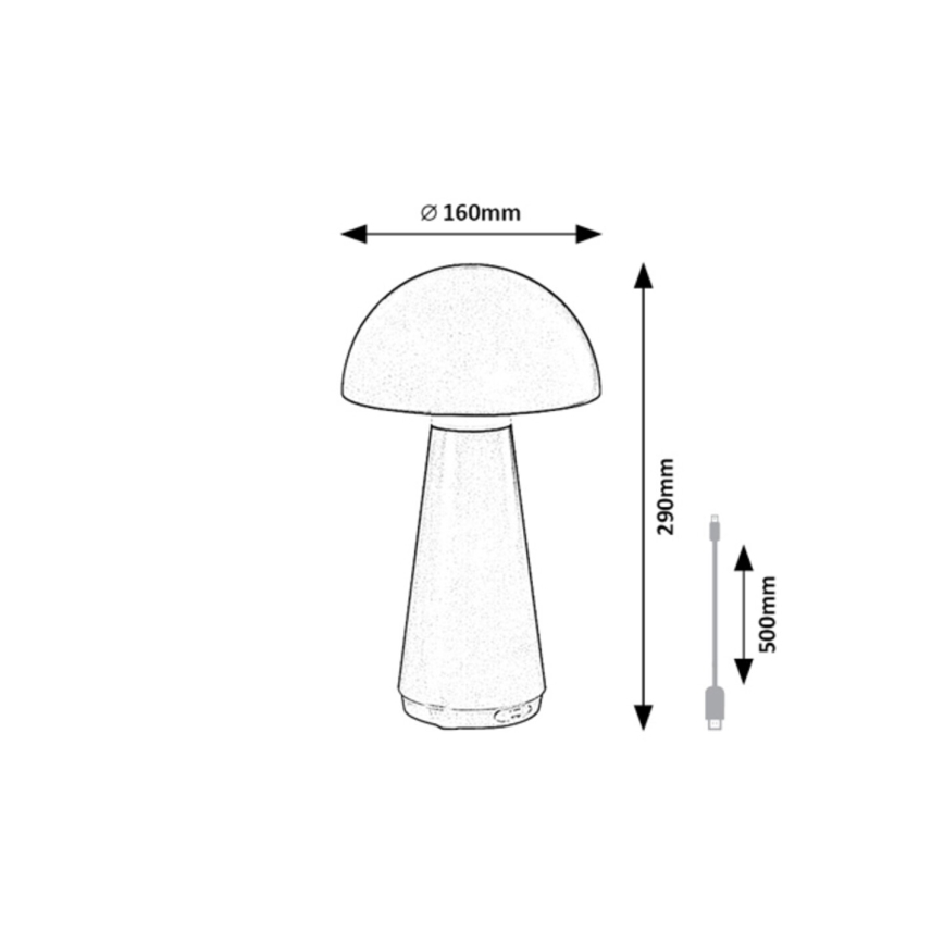 Rabalux - Lampe de table tactile LED extérieure à intensité variable LED/3W/5V IP44