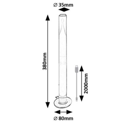 Rabalux - LOT x2 Lampe de table à intensité variable RGB PACO LED/5W/5V + télécommande