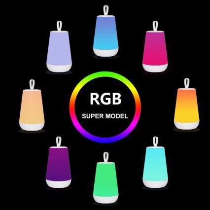 Rabalux - LED RGB Lampe de table à intensité variable rechargeable LED/2W/5V 3000K 1800 mAh