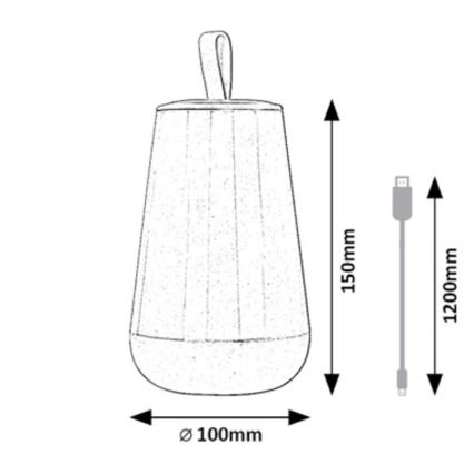 Rabalux - LED RGB Lampe de table à intensité variable rechargeable LED/2W/5V 3000K 1800 mAh