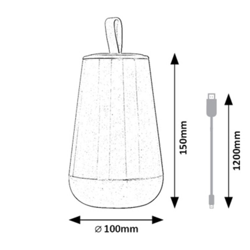 Rabalux - LED RGB Lampe de table à intensité variable rechargeable LED/2W/5V 3000K 1800 mAh