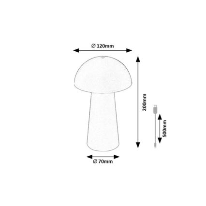 Rabalux - Lampe d'extérieur LED tactile à intensité réglable, rechargeable LED/1,5W/5V IP44 1200 mAh USB blanche