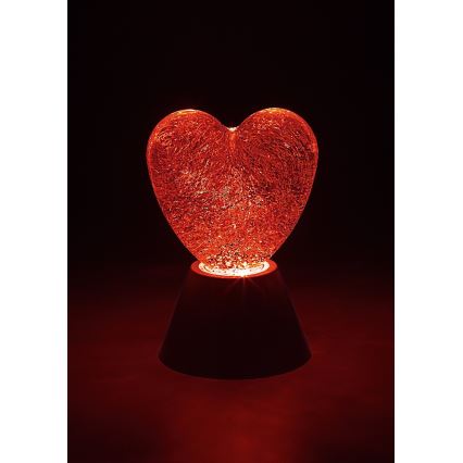 Rabalux - Lampe décorative LED RGB en forme de cœur, 0,8 W, 3xAA