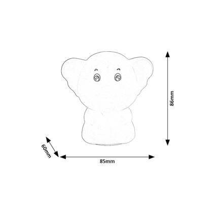 Rabalux - Veilleuse tactile LED RGB LED/0,05W/1xCR2032 éléphant